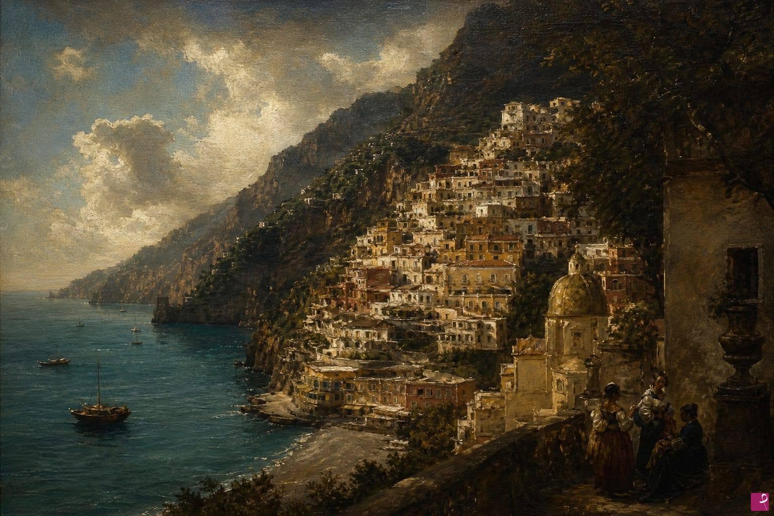 quadri in vendita online - Scorcio costiera Amalfitana