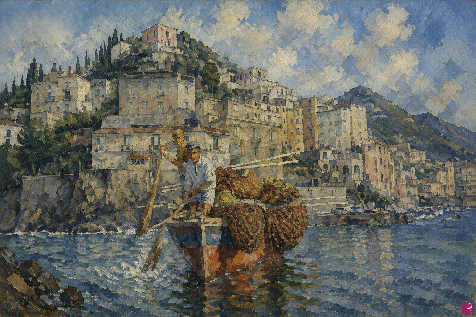quadri in vendita online - Scorcio costiera Amalfitana
