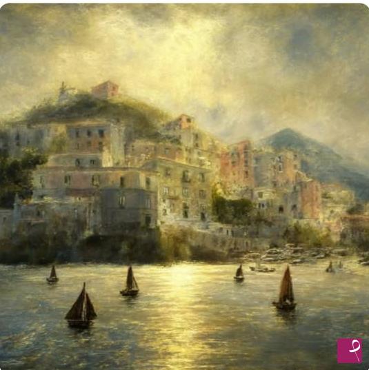 quadri in vendita online - Scorcio costiera Amalfitana