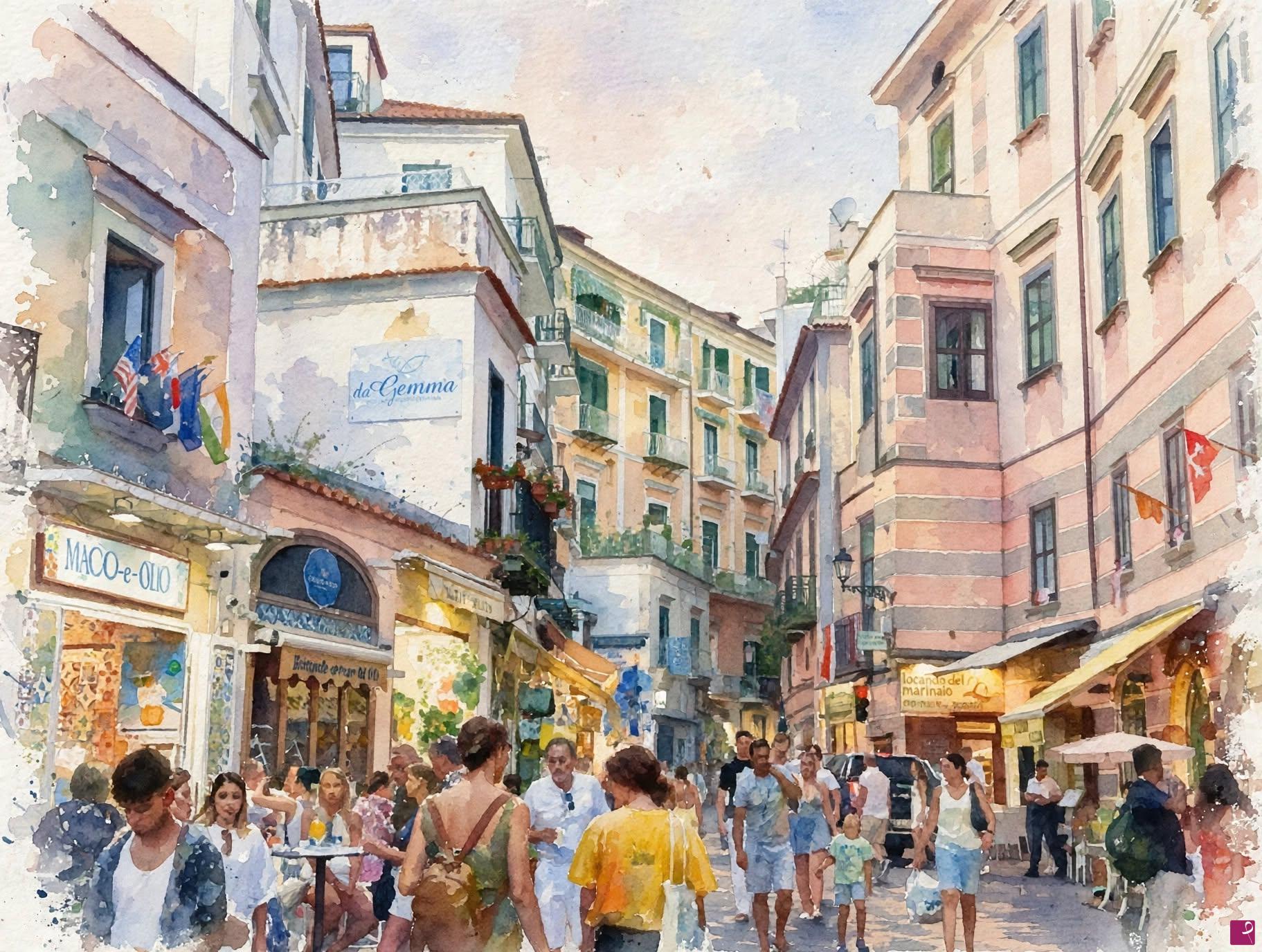 quadri in vendita online - Scorcio costiera Amalfitana