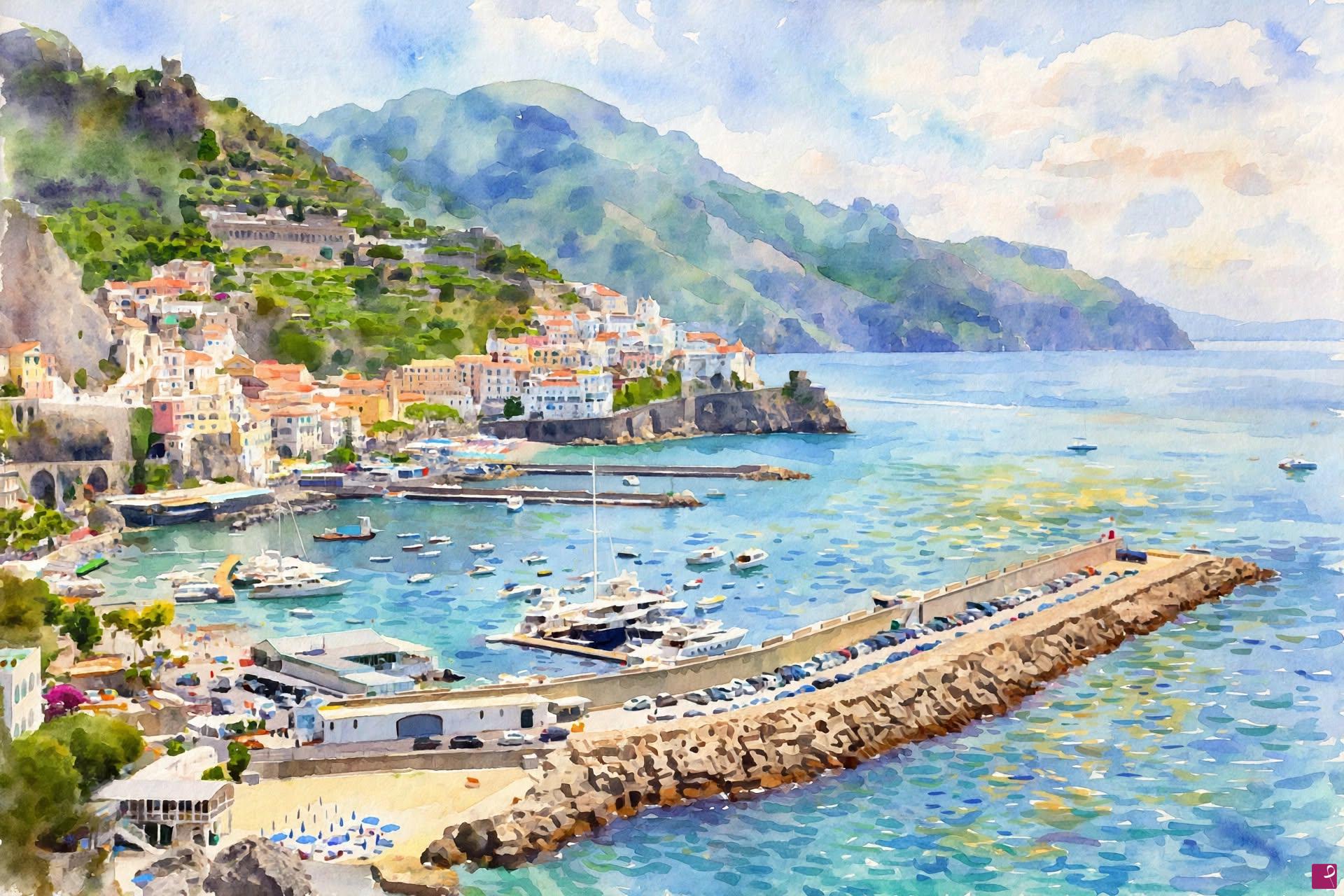 quadri in vendita online - Scorcio costiera Amalfitana