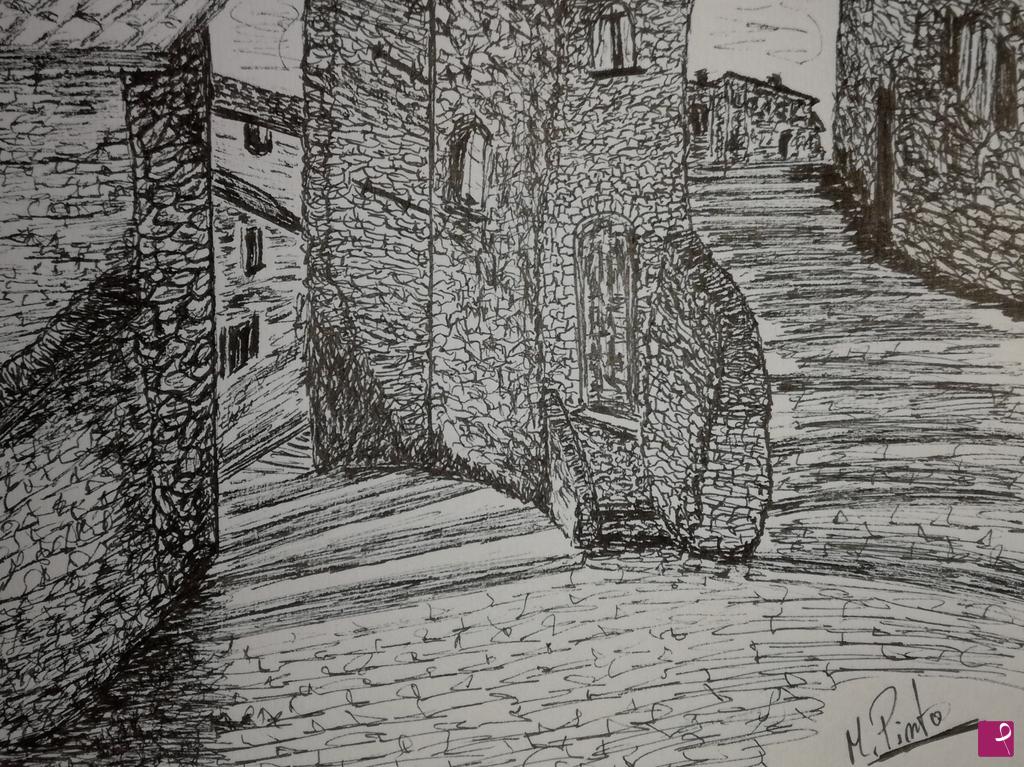 quadri in vendita online - Scorcio del borgo.....