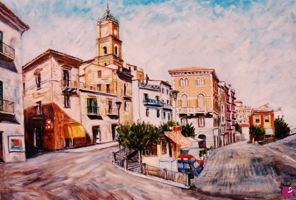 quadri in vendita online - SCORCIO DI ATESSA CON CAMPANILE SAN LEUCIO