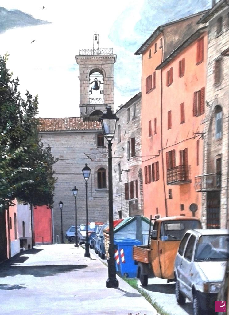 quadri in vendita online - Scorcio di Cantiano