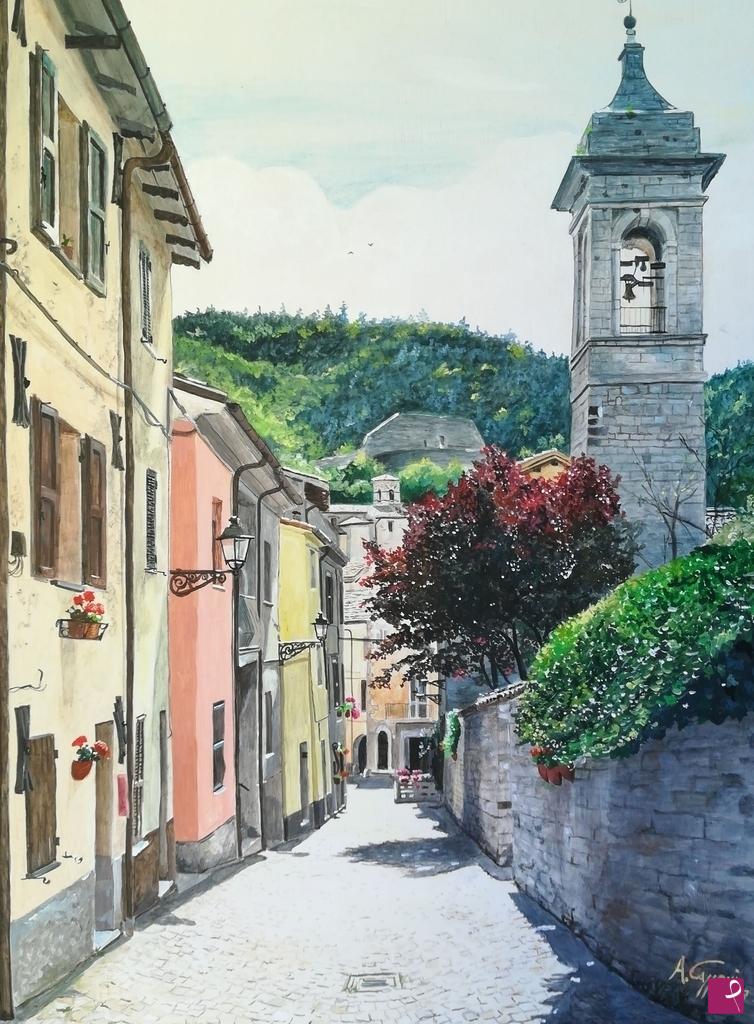 quadri in vendita online - Scorcio di Cantiano 