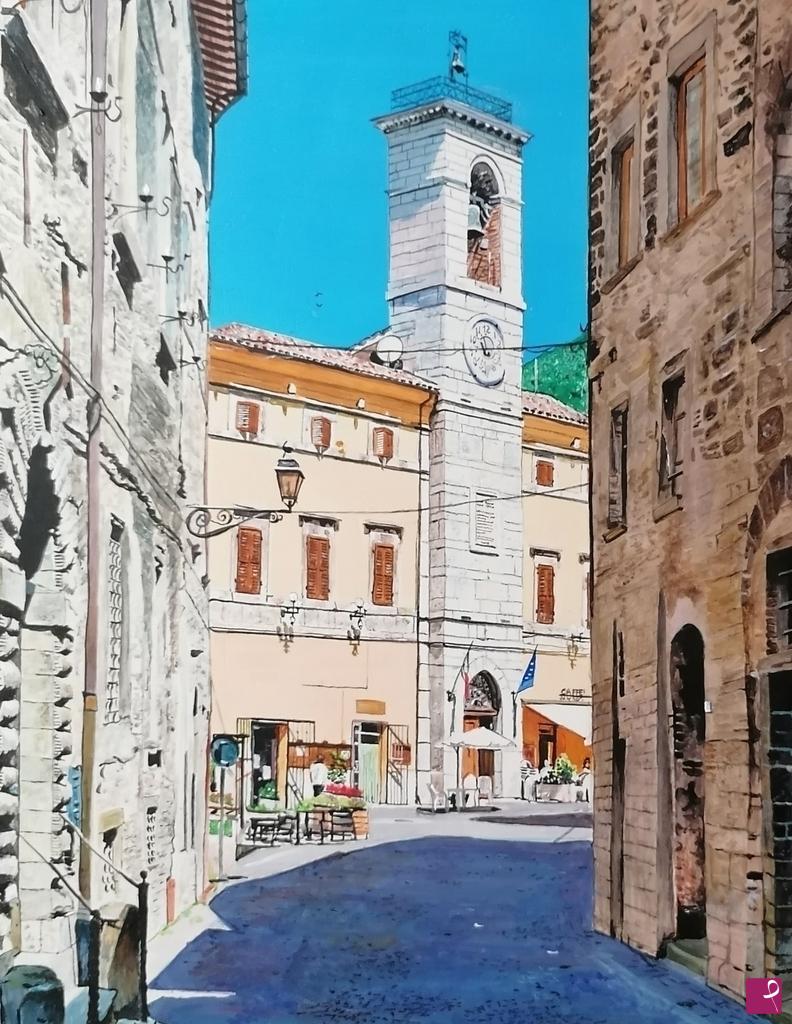 quadri in vendita online - Scorcio di Cantiano 