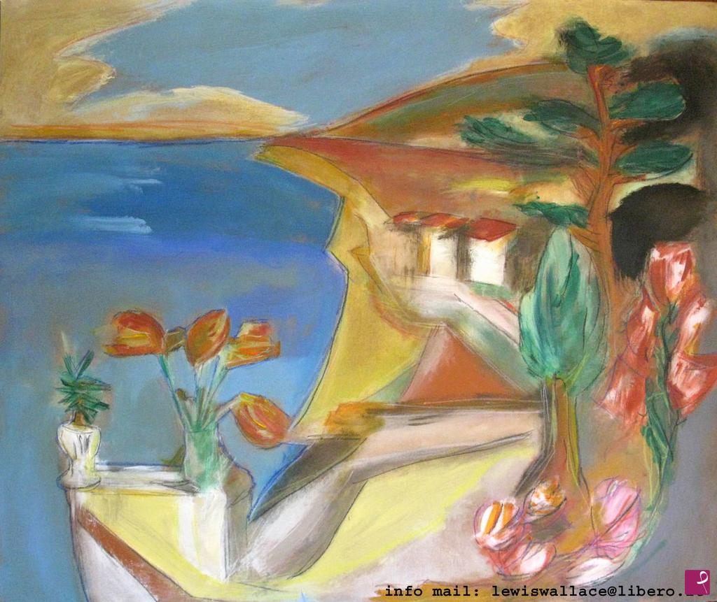 quadri in vendita online - Scorcio di Mare fiori e flora marina 102 cm (2016)
