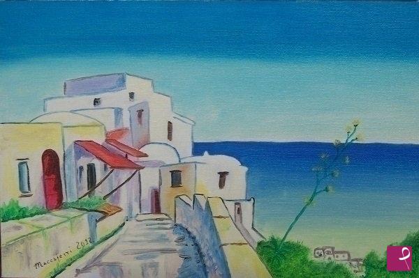 quadri in vendita online - Scorcio di mediterraneo