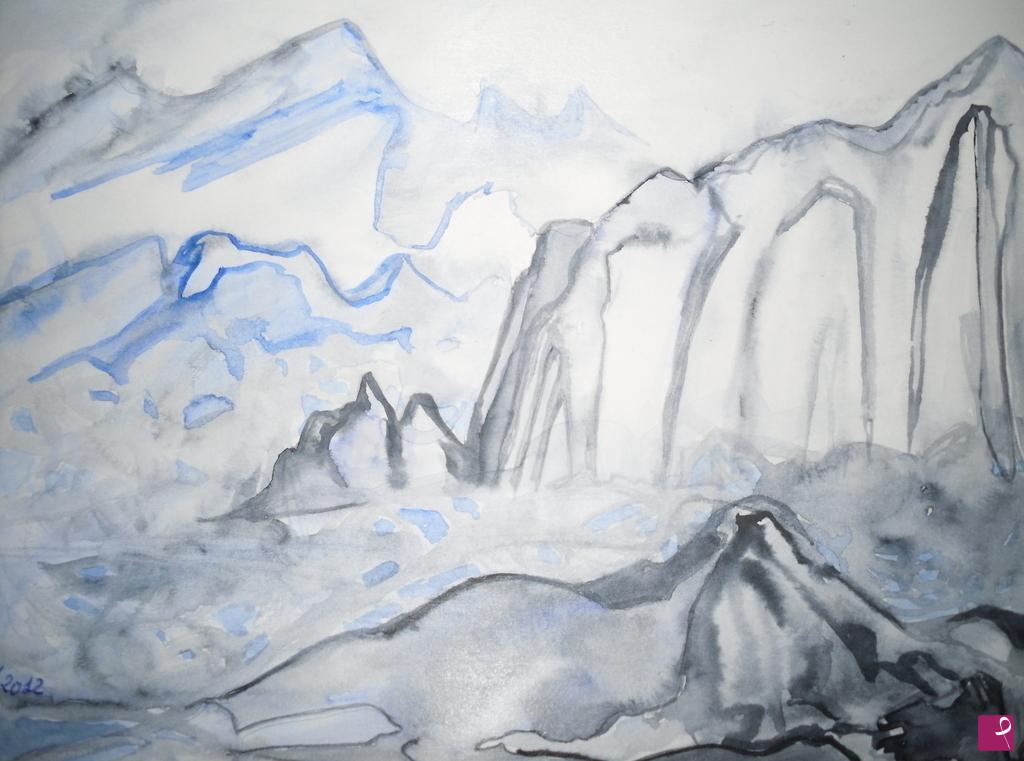 quadri in vendita online - Scorcio di montagne
