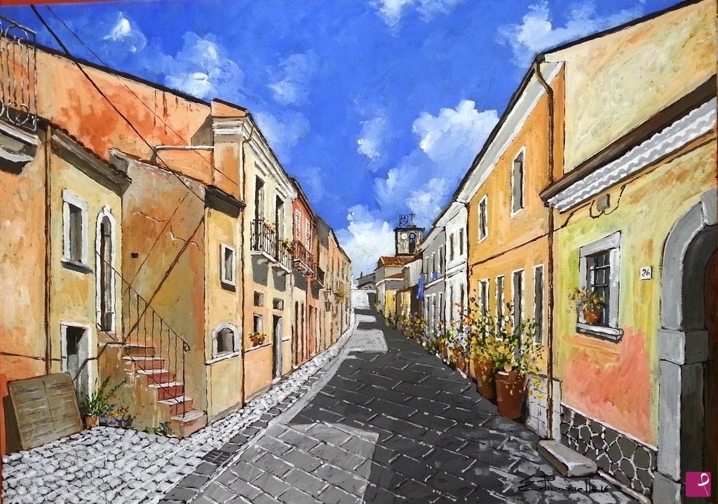 quadri in vendita online - Scorcio di Montaguto  Av