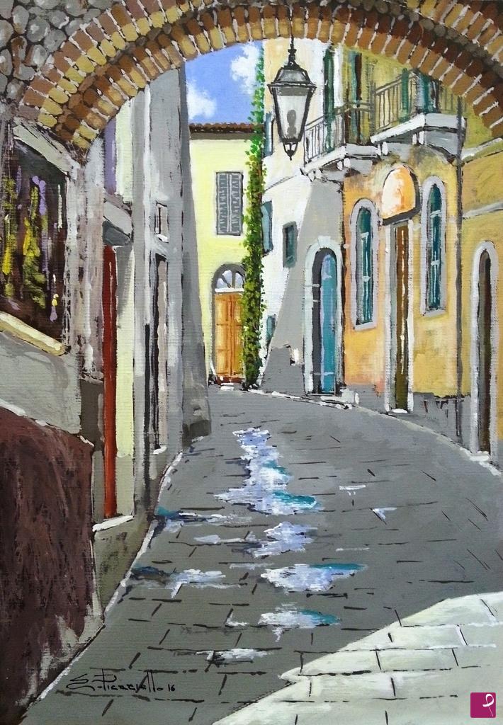 quadri in vendita online - Scorcio di Montefiascone Vt