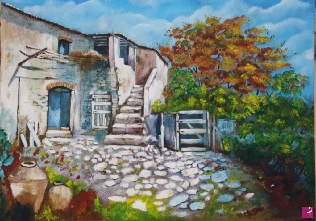 quadri in vendita online - scorcio di paese