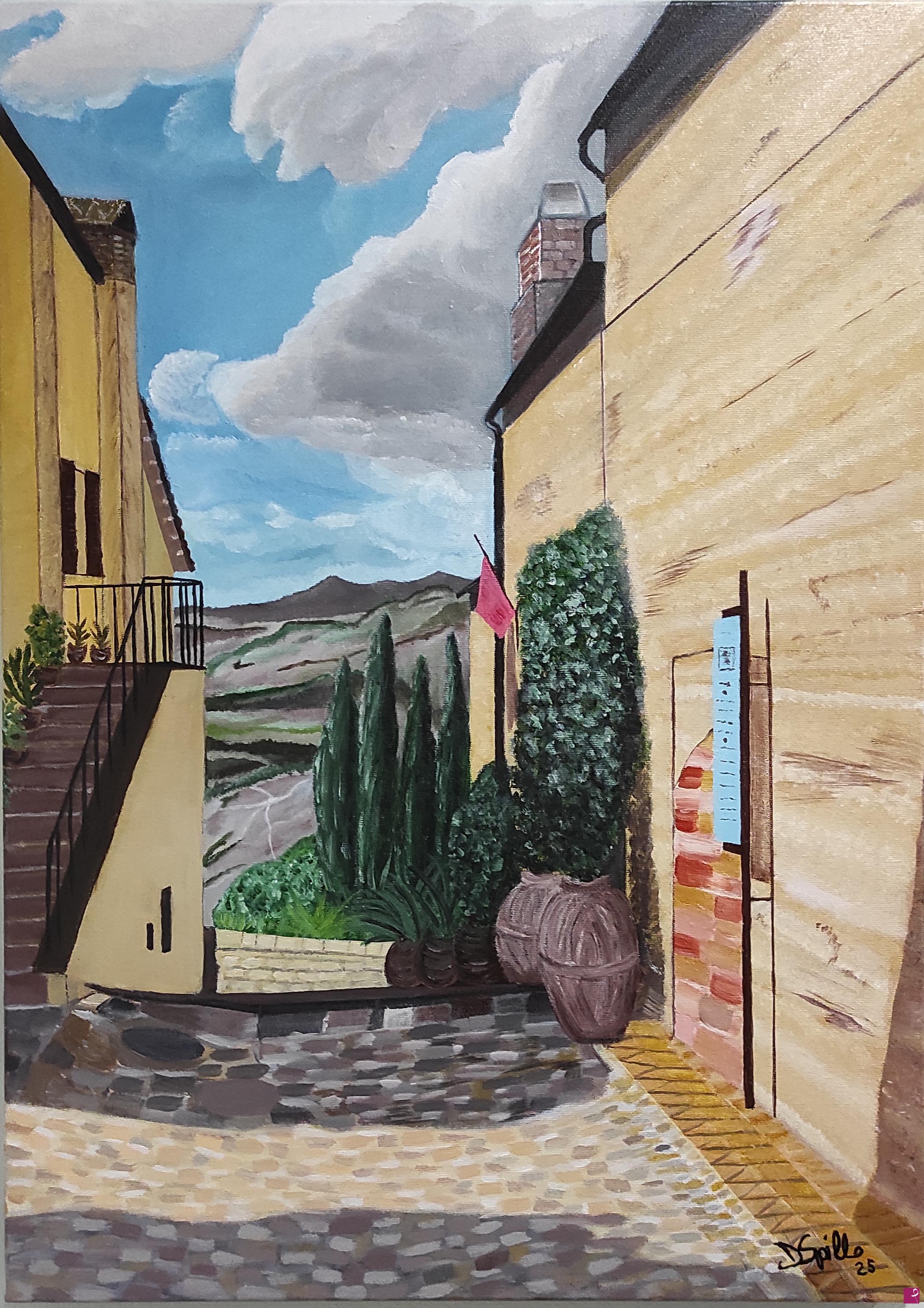 quadri in vendita online - Scorcio di Pienza