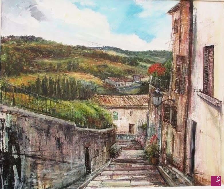 quadri in vendita online - Scorcio di Pietralunga