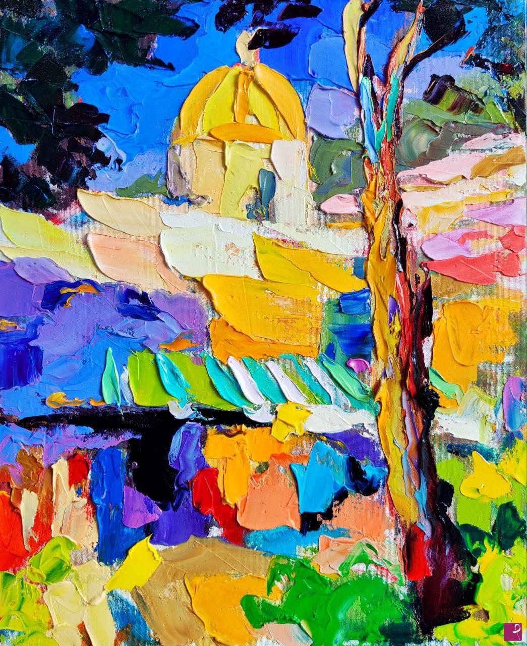 quadri in vendita online - scorcio di Positano: paesaggio mediterraneo