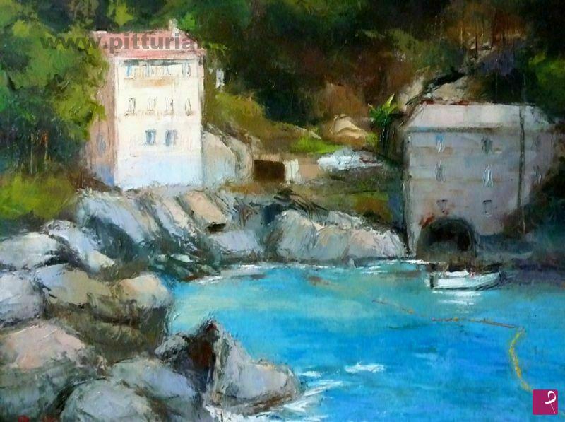 quadri in vendita online - Scorcio di San Fruttuoso di Camogli