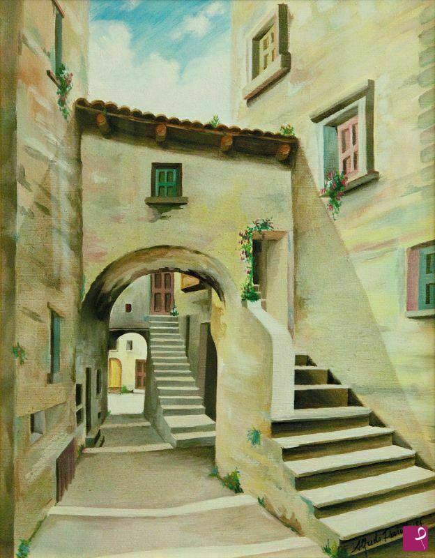 quadri in vendita online - scorcio di scanno