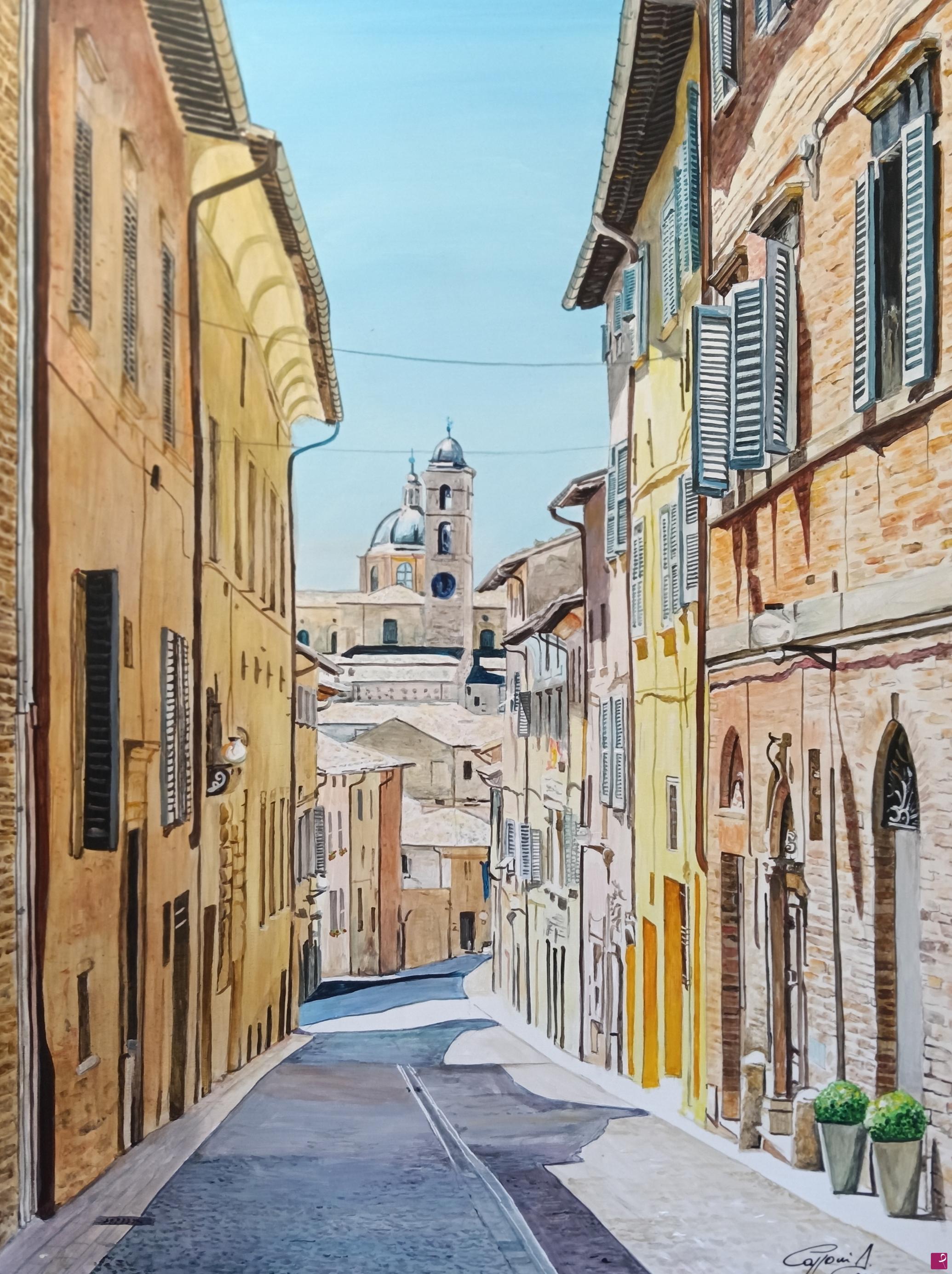 quadri in vendita online - Scorcio di Urbino 