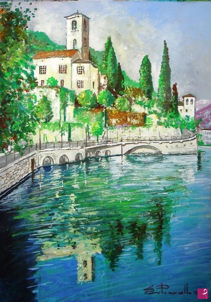 quadri in vendita online - Scorcio lago di Como