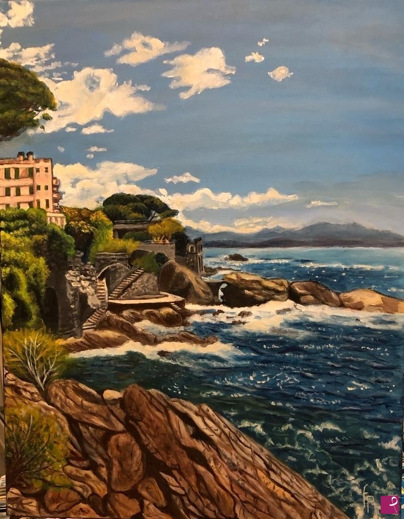 quadri in vendita online - Scorcio marino Nervi (Genova)