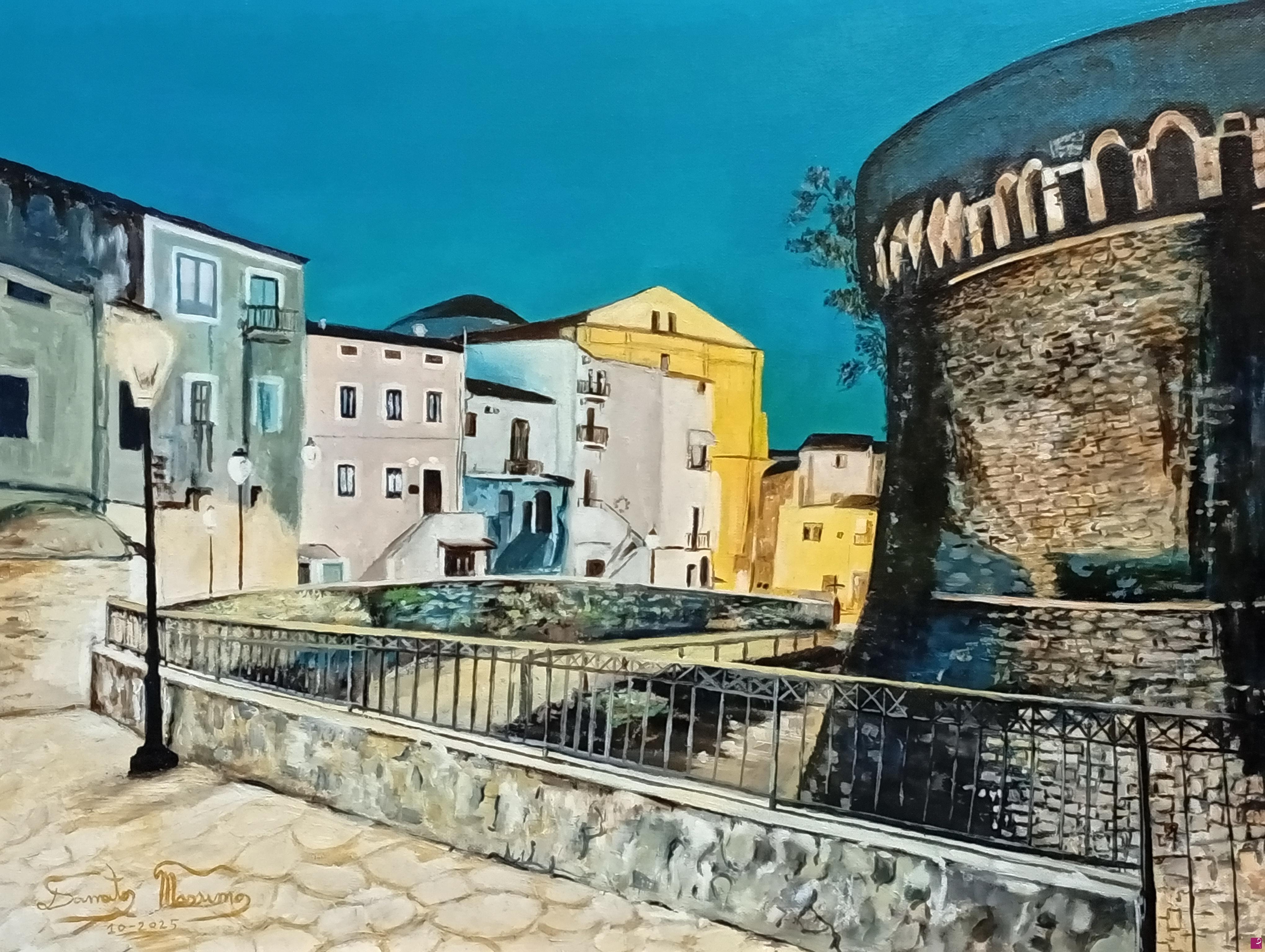 quadri in vendita online - Scorcio notturno della Civita (Castrovillari)