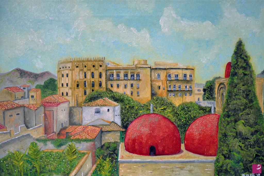 quadri in vendita online - Scorcio Palermo- Palazzo dei Normanni