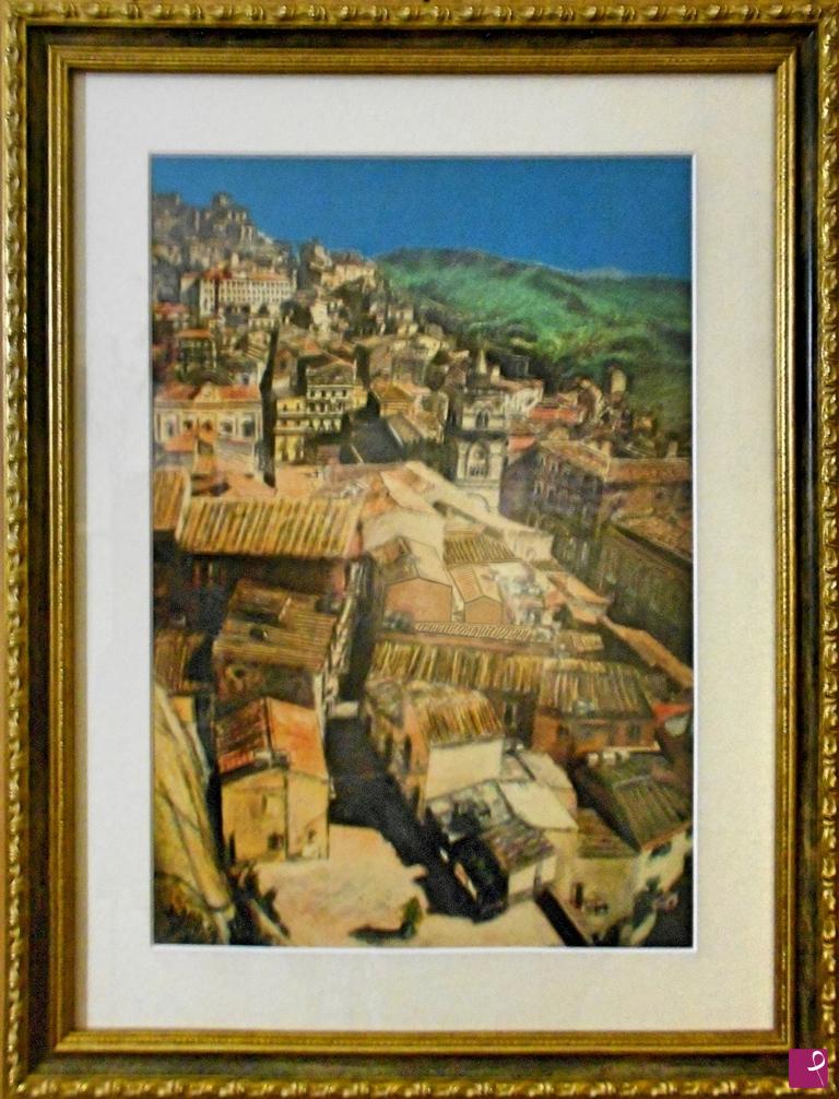 quadri in vendita online - Scorcio panoramico di Nicosia da S. Salvatore