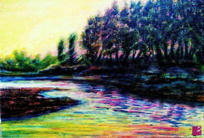 quadri in vendita online - Scrivia al tramonto
