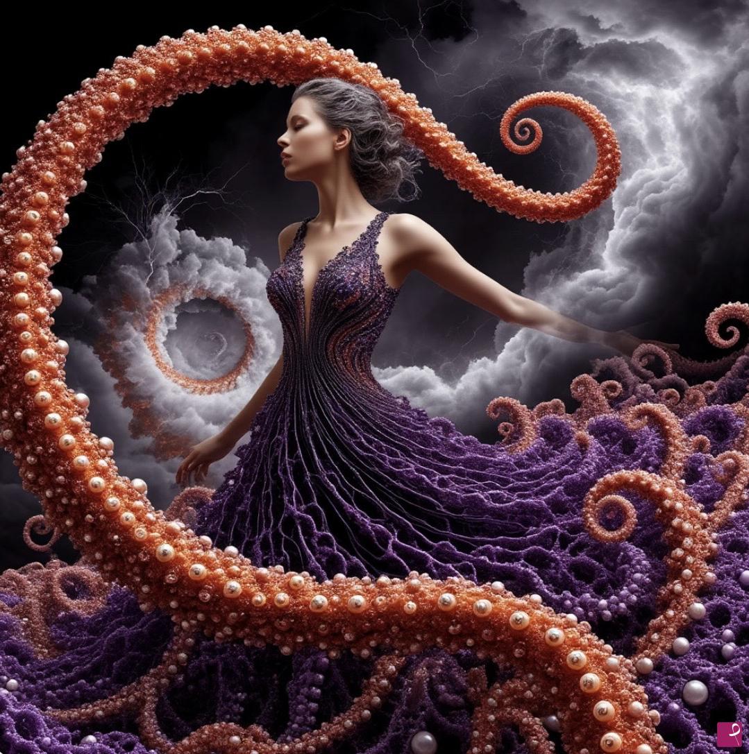 quadri in vendita online - Sea ​​octopus and woman
