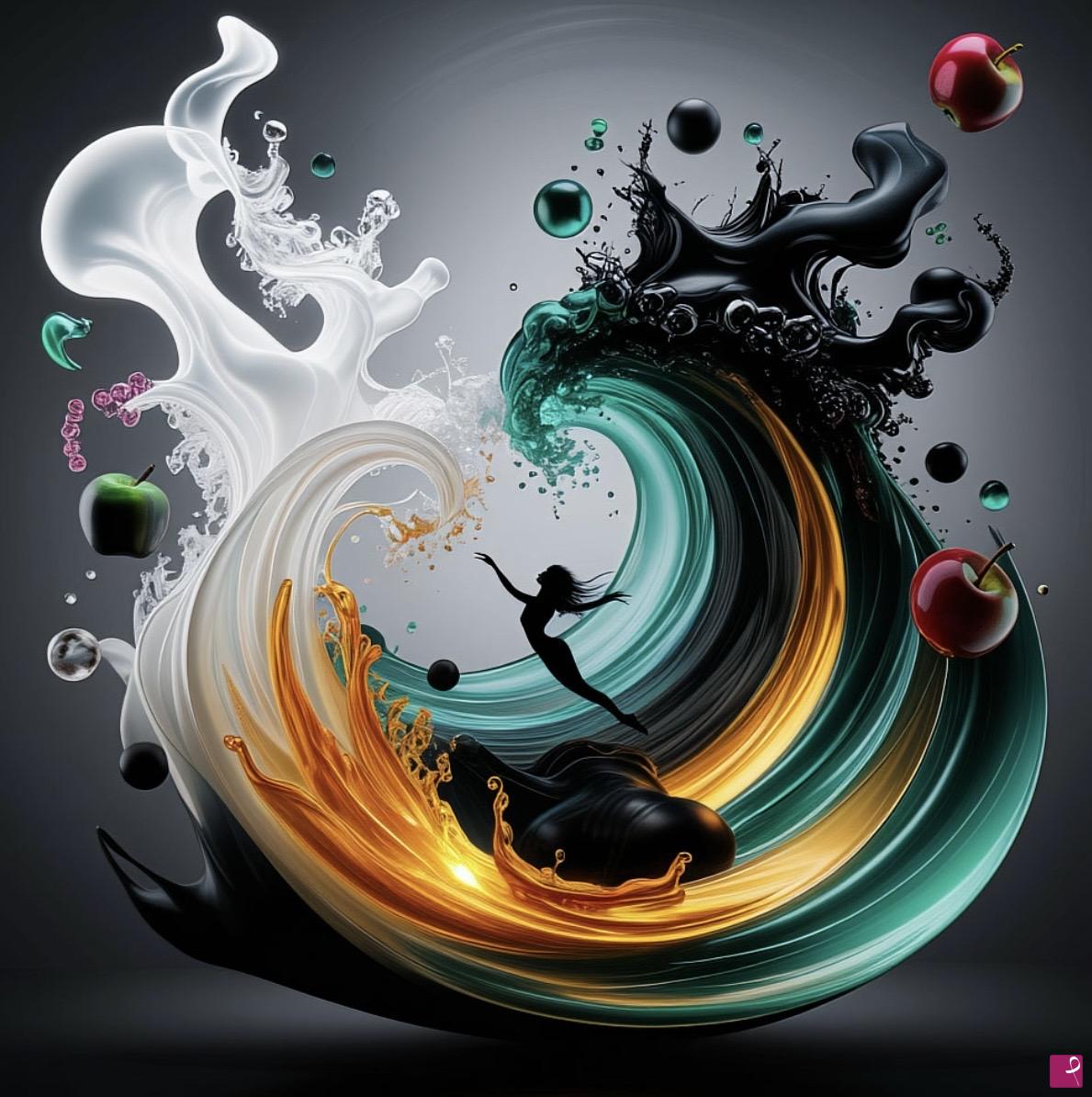 quadri in vendita online - Sea waves and girl 