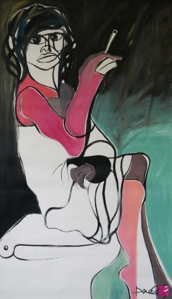 quadri in vendita online - Seated woman