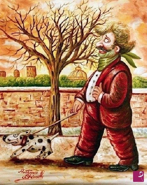 quadri in vendita online - Sebastiano e il cagnolino