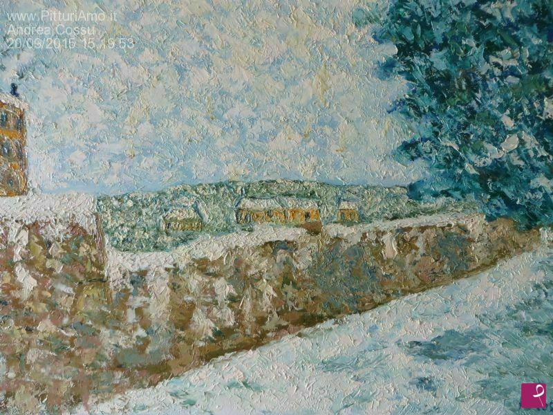 quadri in vendita online - secondo effetto di neve a Calangianus (Gallura )