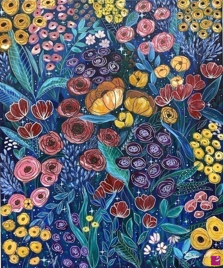 quadri in vendita online - Secret garden at night 
