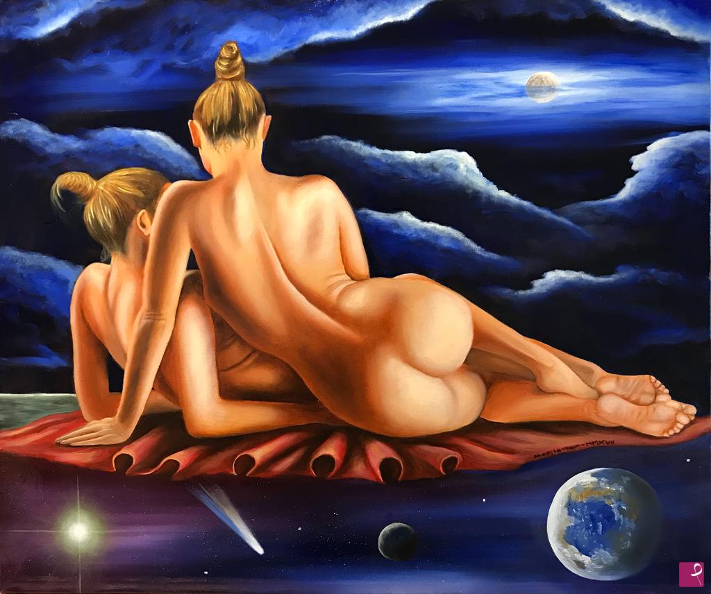 quadri in vendita online - Segreto al chiaro di luna
