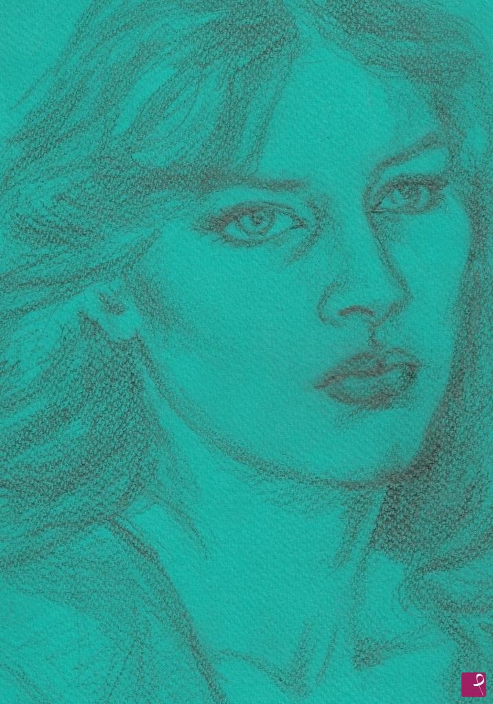quadri in vendita online - SELFPORTRAIT IN BLUE