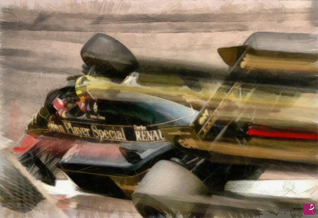 quadri in vendita online - Senna Lotus 98T