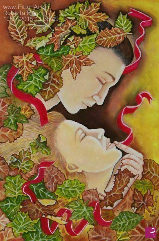 quadri in vendita online - Sensuali carezze d'autunno
