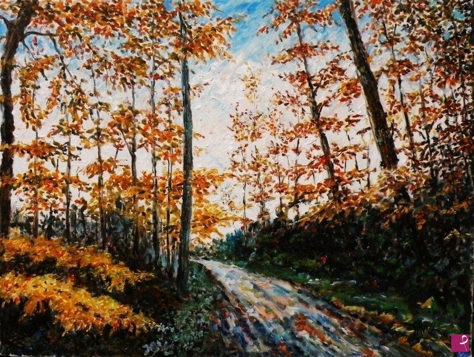 quadri in vendita online - SENTIERO IN AUTUNNO 