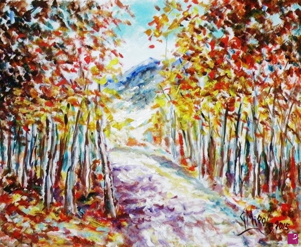 quadri in vendita online - SENTIERO IN AUTUNNO 