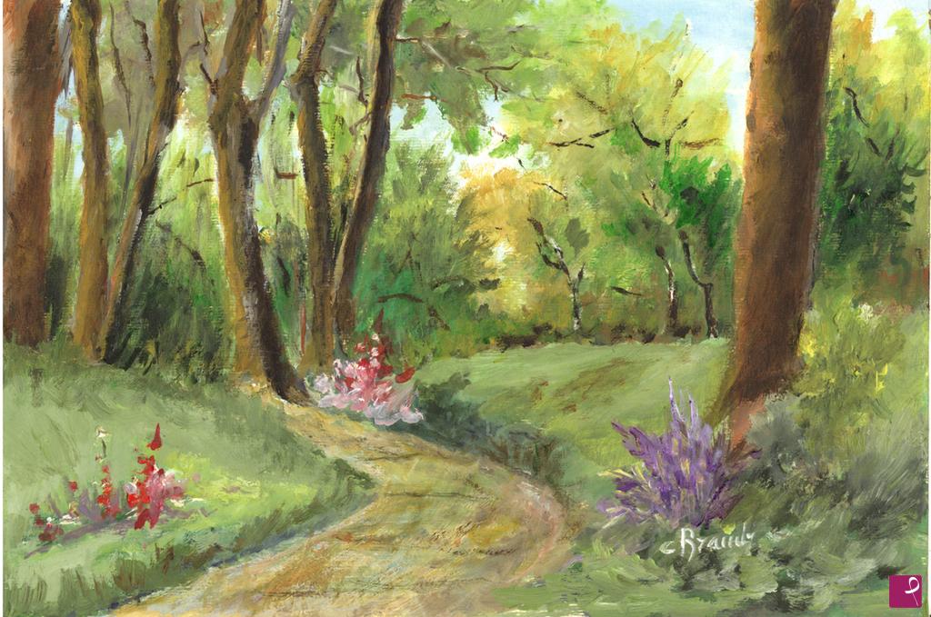 quadri in vendita online - sentiero nel bosco