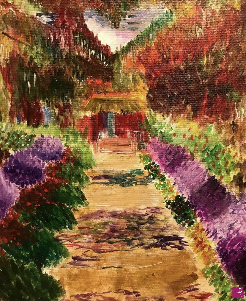 quadri in vendita online - Sentiero nel giardino di Monet