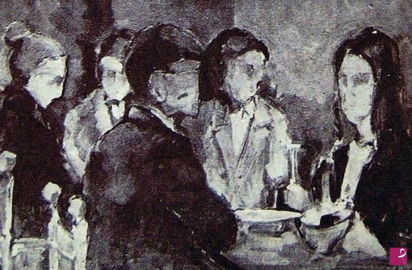 quadri in vendita online - Serata a cena