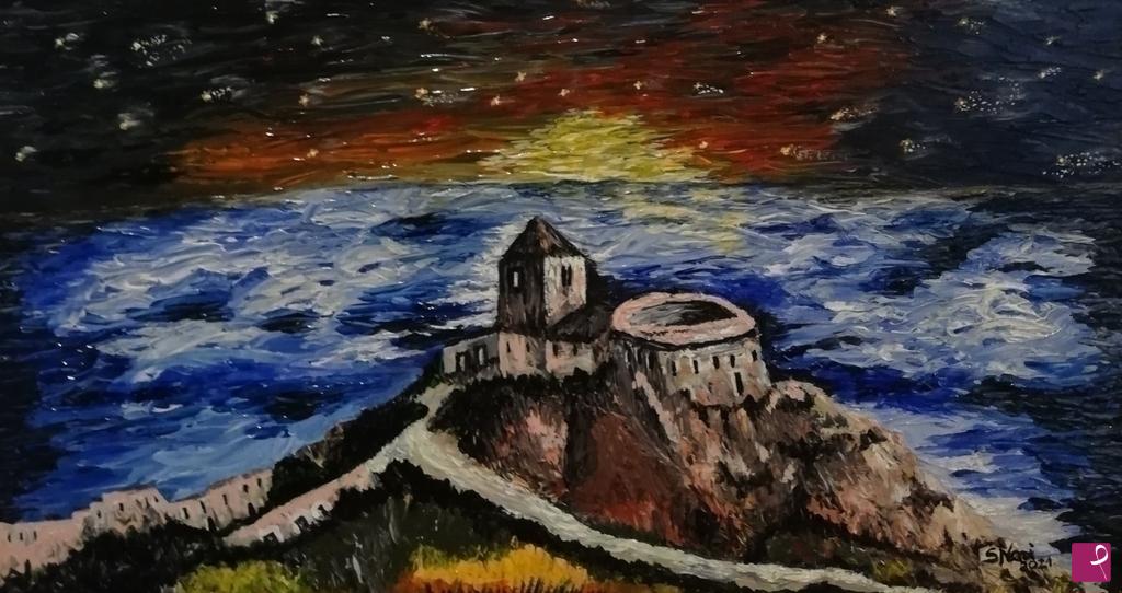 quadri in vendita online - Serata a Portovenere 