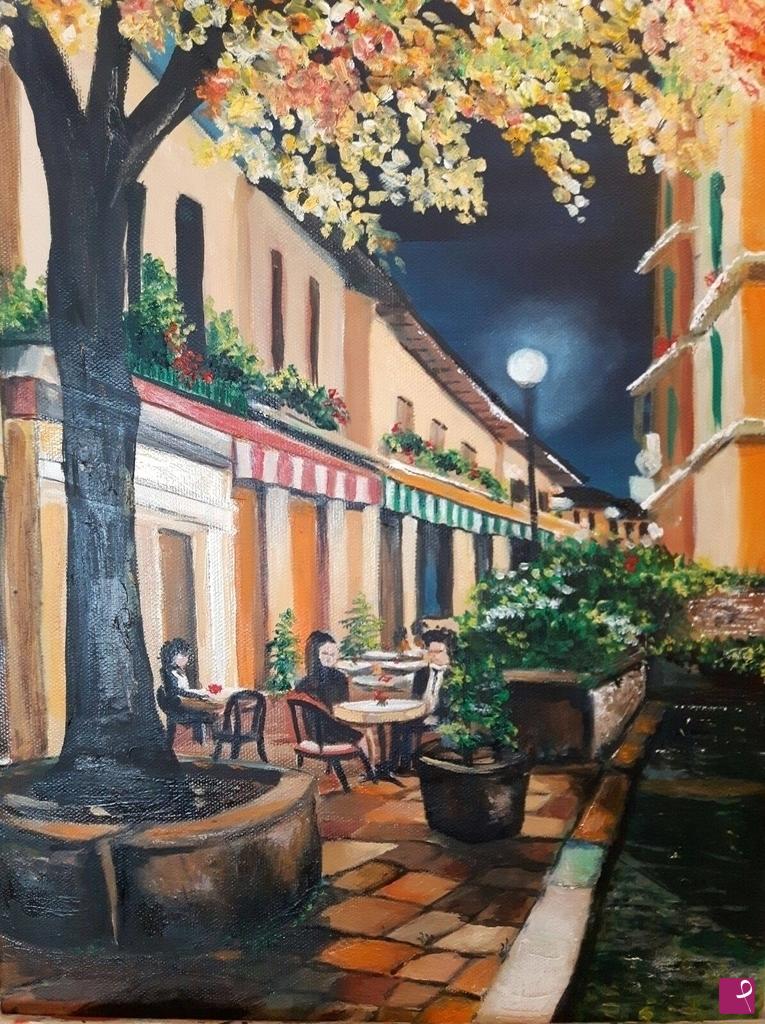 quadri in vendita online - SERATA AL BISTROT