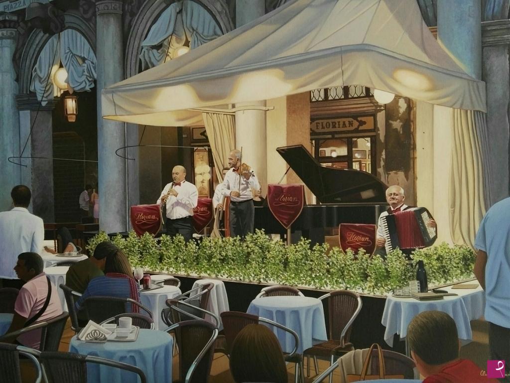 quadri in vendita online - Serata al caffè Florian