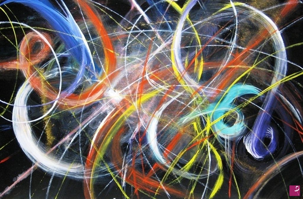 quadri in vendita online - Series constellation " Sound waves of the Universe" mixed media on table 120 x 80 By Anna Grossi