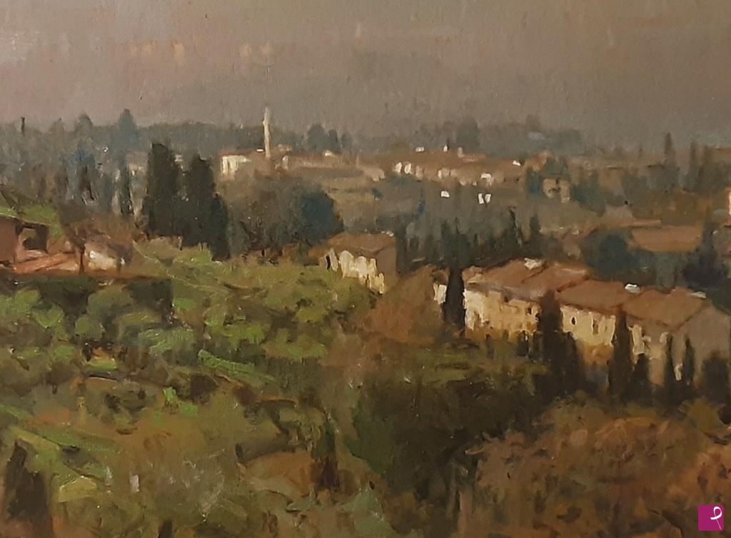 quadri in vendita online - Settignano, panorama d'inverno