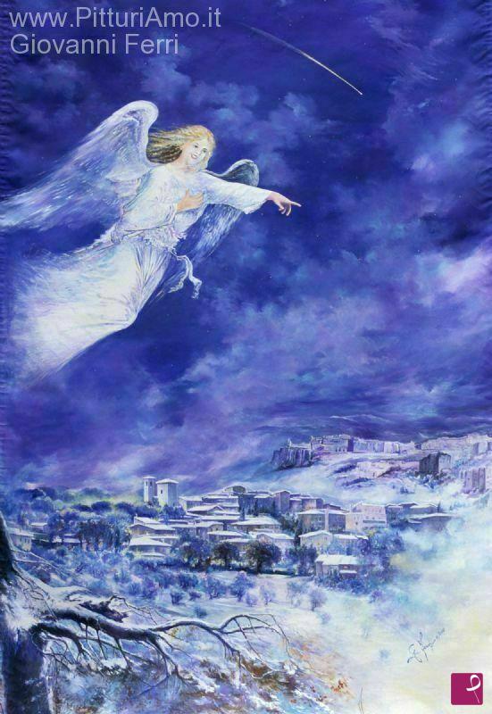 quadri in vendita online - Sfondo del presepe di Casteltodino