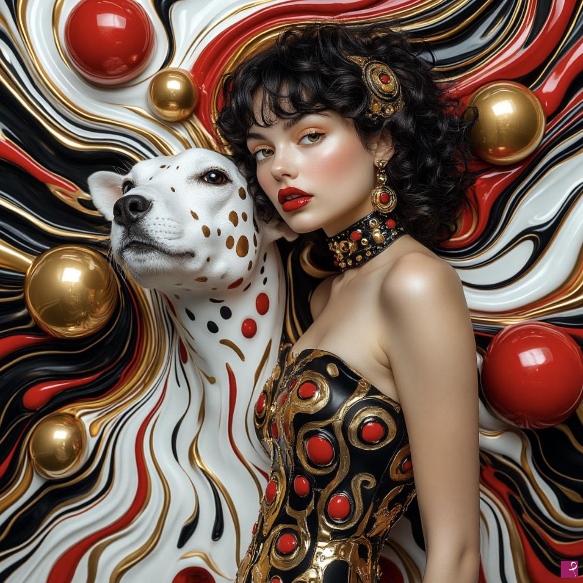 quadri in vendita online - She and her dog